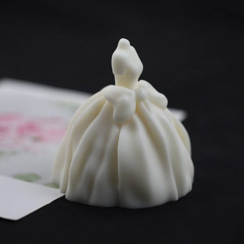 3D Wedding Dress Silicone Mold Easy Release Chocolate Jelly Molds for Holiday Dropship