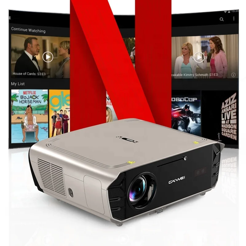 OEM 1550ANSI For Google TV LCD Daytime Autofocus 20%-100% Zoom Projector 4K Home Theater NFC Beamer