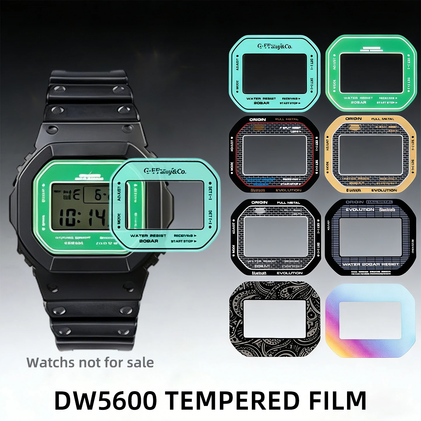 DW5600 screen modification color tempered film For Casio DW-5600 GW-B5600 small square G-SHOCK watch film mirror protective film
