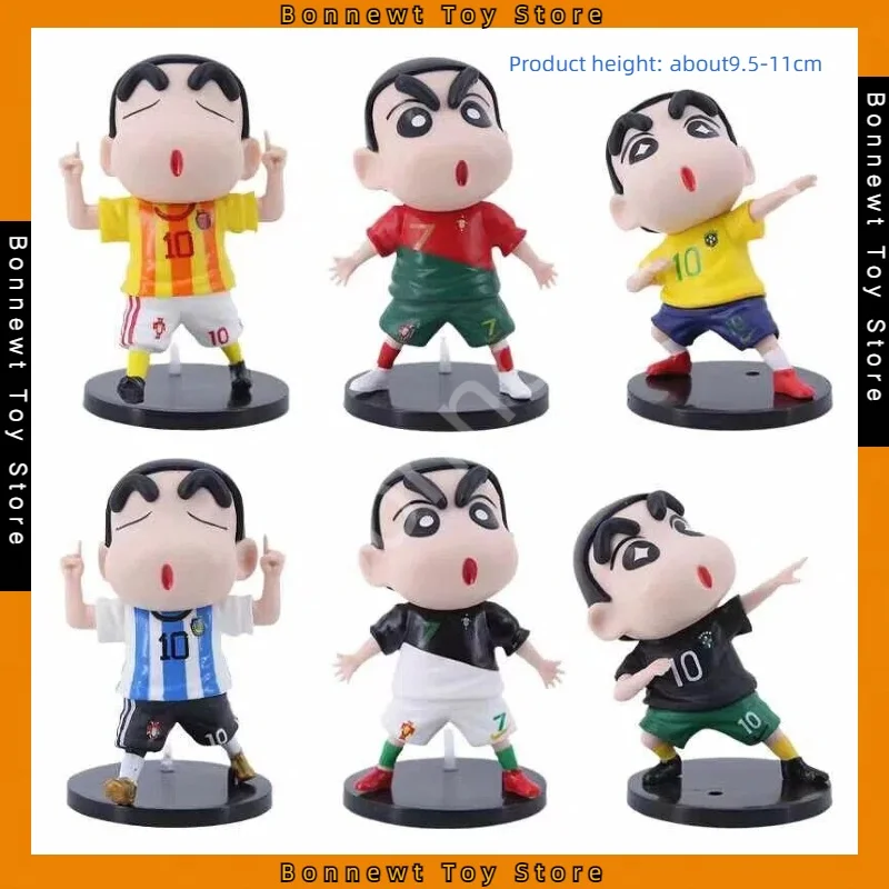 

Q version 6 Types/set Football Crayon Shin-chan statue ornaments anime figure model bagged children's gift