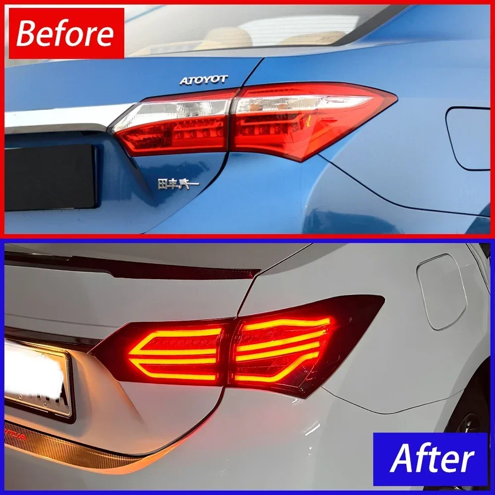 For Toyota Corolla 2014-2017 Auto Back Lamps Assembly Upgrade LED Dynamic Turn Car Tail lights Plug and Play Accessories