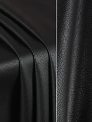 Leather Fabric Dark Black Matte Soft Waterproof Wear-resistant Thick Leather Clothing Bag Belt Cloth Diy Sewing Meters Material