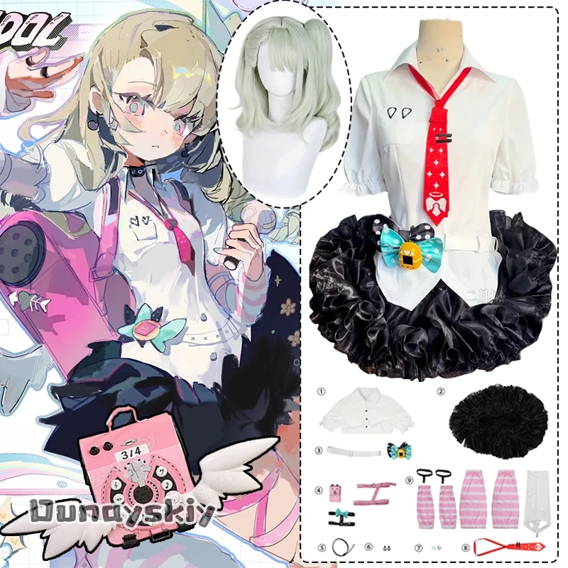 

Zenless Zone Zero Chinatsu Remiel Косплей Костюм {Dunayskiy States} Парик Юбка Сумка Наряд Хэллоуин Ангелы Delusion Маскировка