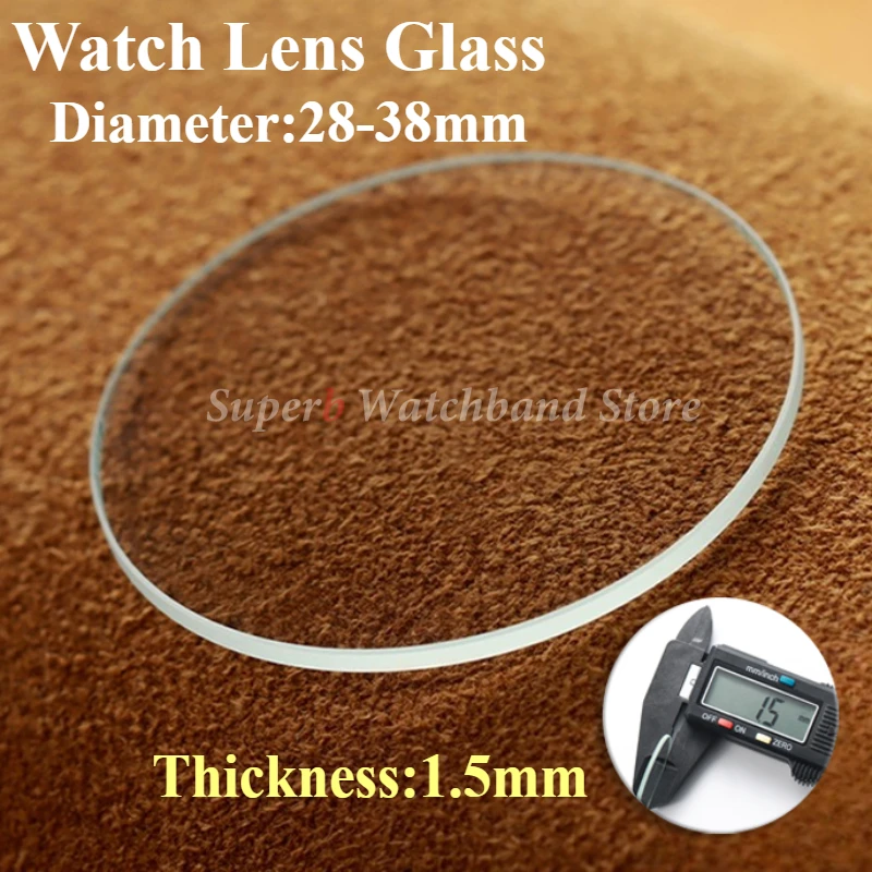 Flat Tempered Round Watch Glass Thickness 1.5mm Diameter 28-