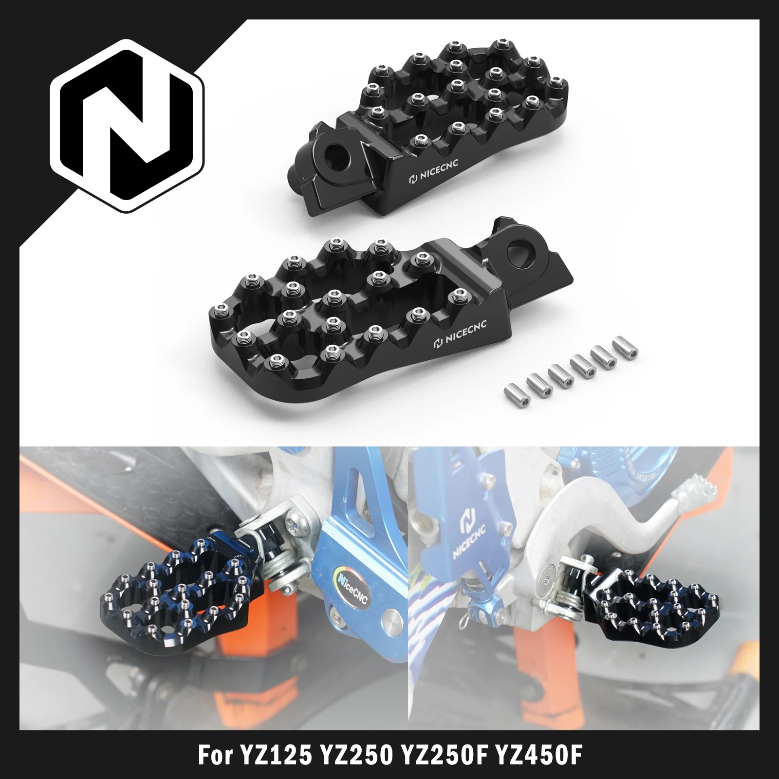 For Yamaha YZ250 YZ125 2005-2024 YZ250F WR250F WR450F 2005-2023 YZ 450F 125X 250X 250FX 450FX Offset Extender Foot Pegs Footrest