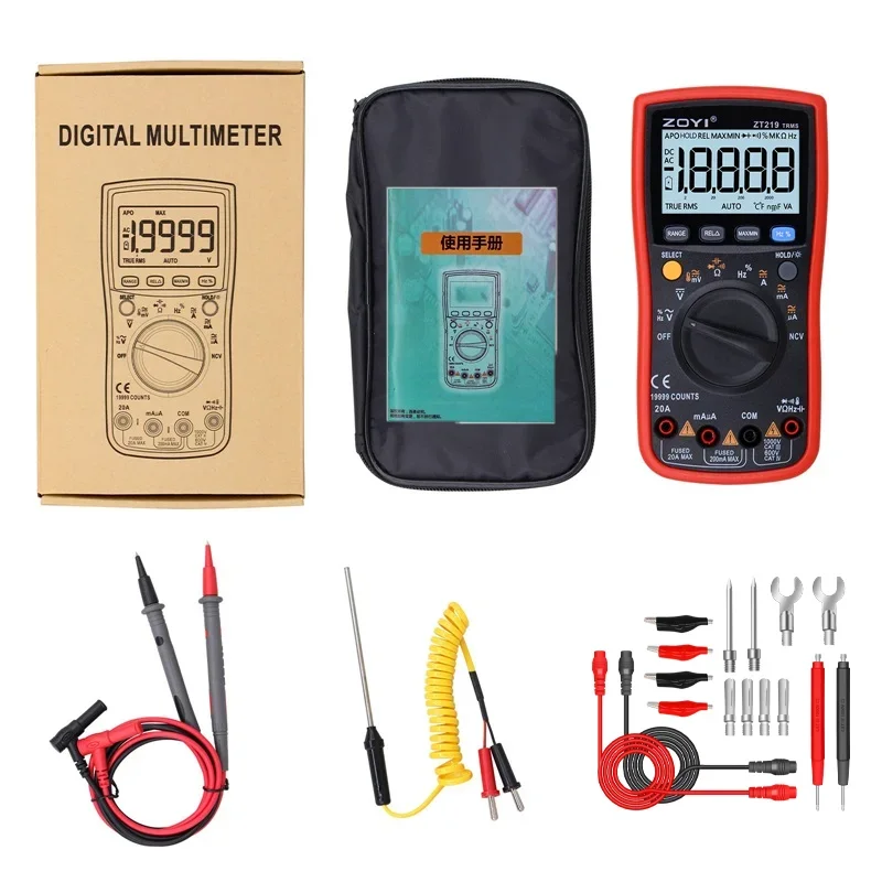 ZOYI ZT219 Digitale Multimeter 19999 Analoge Tester True RMS Professionele Multimetro DIY Transistor Condensator NCV Testers Lcrmeter