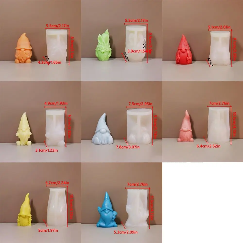 Белая рождественская форма для литья Санта-Клауса, 3D аксессуары ручной работы, безликая форма для гнома, гаджеты «сделай сам», праздничные принадлежности, форма для свечей с гномом