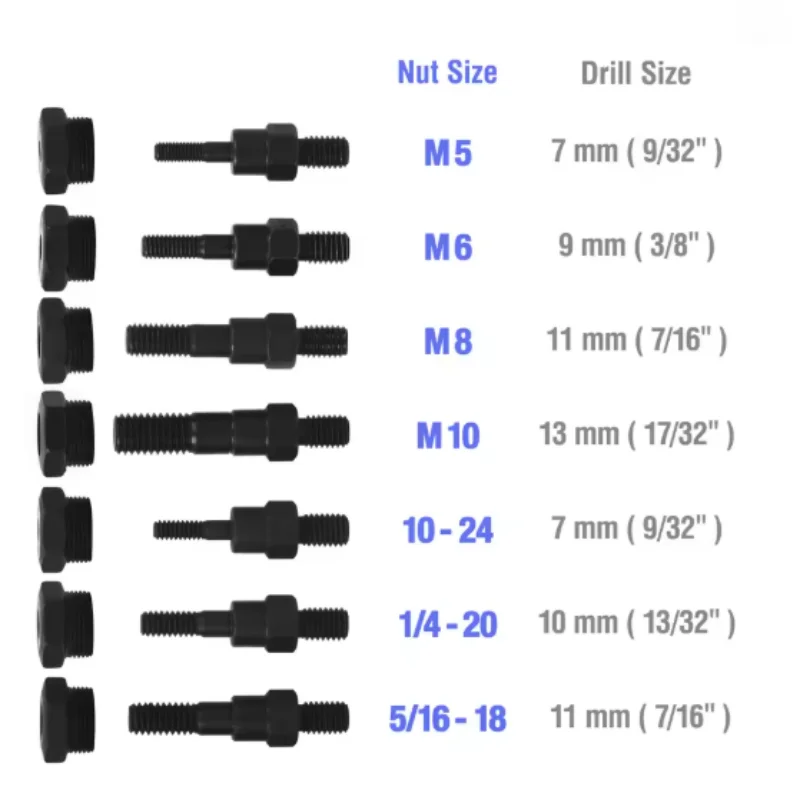 15" Hand New Rivet Nut Setter Kit 79-Piece High Leverage Rivet Nut Tool with Metric & SAE Mandrels and Nuts