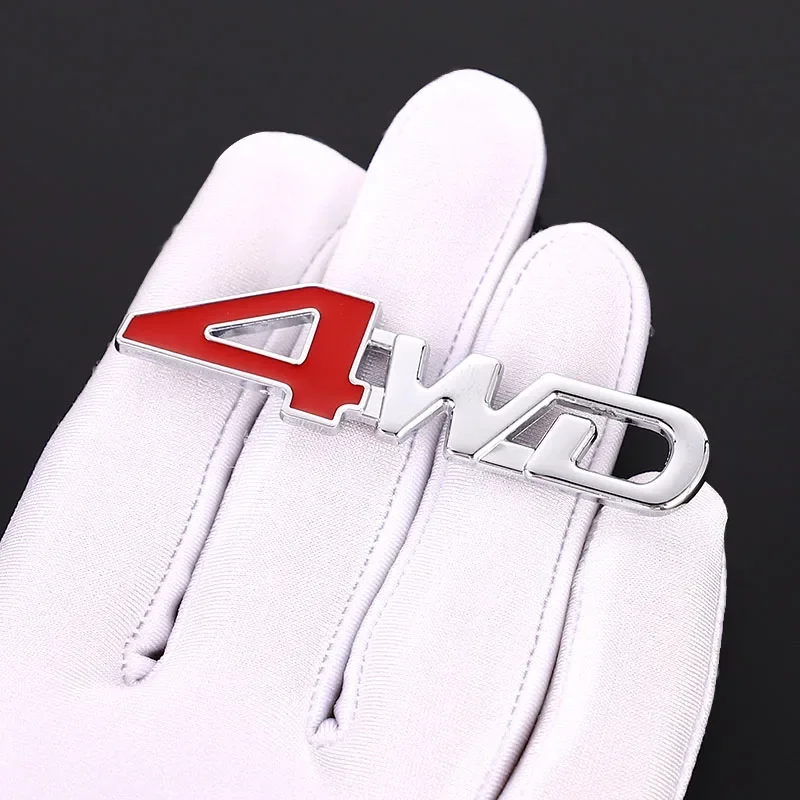 1Pcs Car 3D Metal Stickers 4WD 4X4 Decals For Renault Megane 2 Captur Mitsubishi ASX Suzuki Vitara Jeep Wrangler Peugeot 307 308 view 6