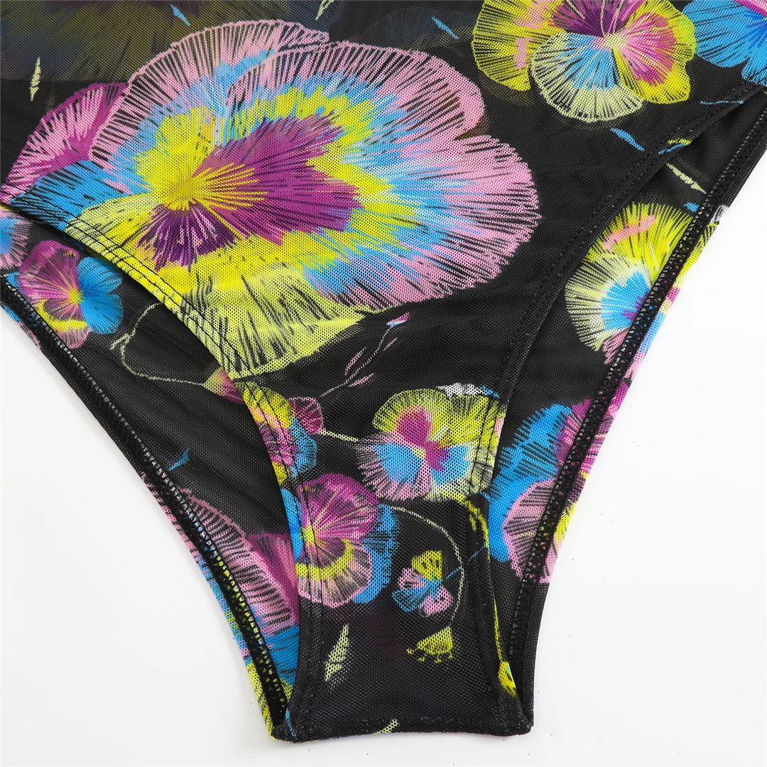 S - XXL 3-teiliges Set, neues, bedrucktes, langärmeliges Badeanzug-Set mit Hose, Sarong, Damen-Badebekleidung, einteiliger Badeanzug, Damen-Badeanzug, Badeanzug V7180 – Detail 22