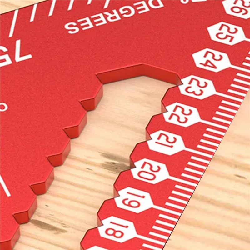 A95I-Triangle Ruler With Positioning Pin, Woodworking Multi Angle Ruler , High-Precision Right Angle Scribe Marking Ruler