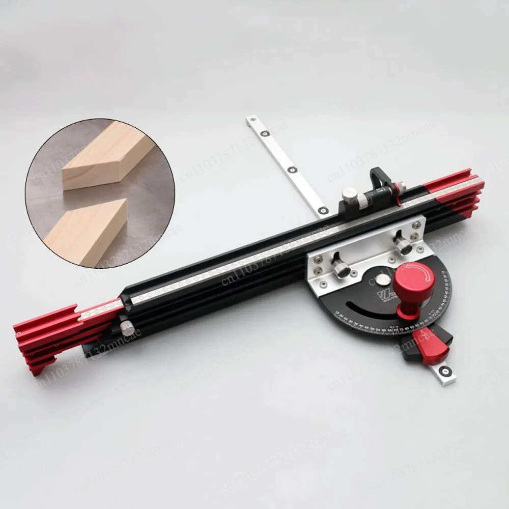 

Adjustable Angle Setting Extended Fence Woodworking T-Track Angle Ruler for Circula Precision Miter Gauge for Table Saw Router