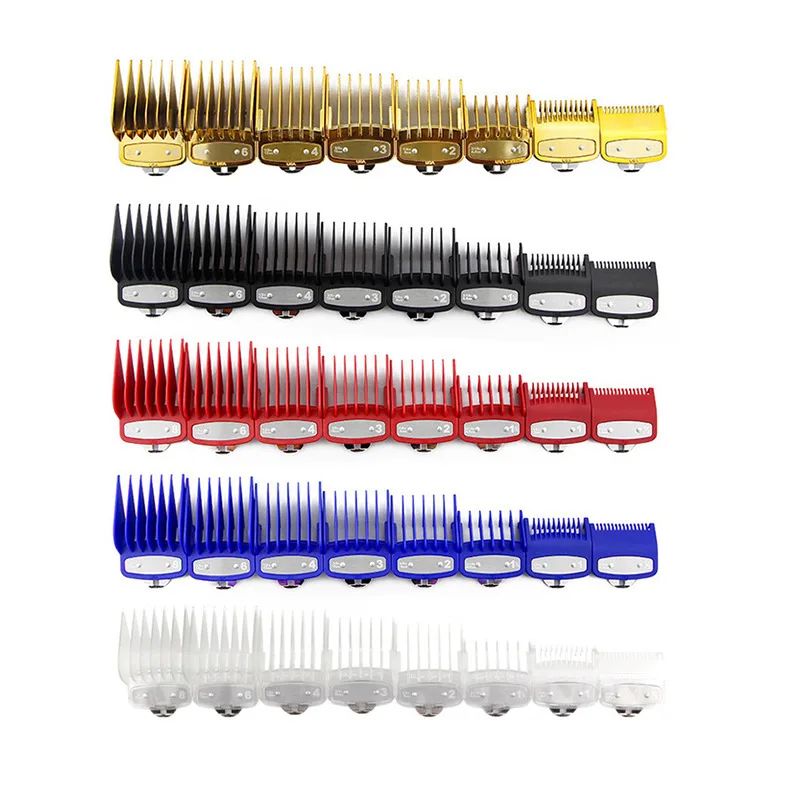 

8Pcs Professional Limit Comb Cutting Guide Combs 1.5/3/4.5/6/10/13/19/25MM Set For Kemei 1990 809A 1761 Hair Clipper