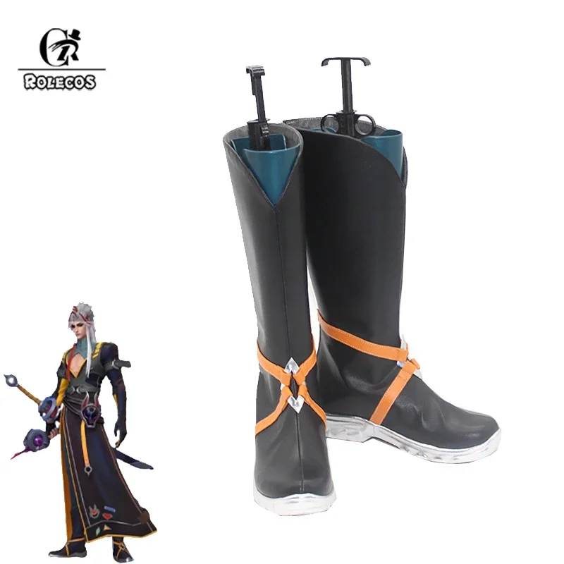 

Rolecos game lol heartsteel Yone cosplay shoes flat men zipper high boots Halloween Party male shoes