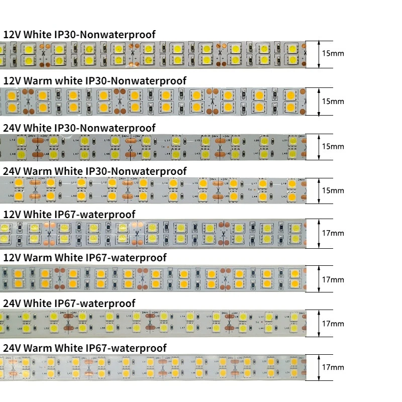 Nowy 5 m/rolka DC12V 24V dwurzędowy SMD5050 RGBW RGBWW RGB zimny biały ciepły biały elastyczne paski LED 120 diod led/M IP30/IP67 wodoodporny