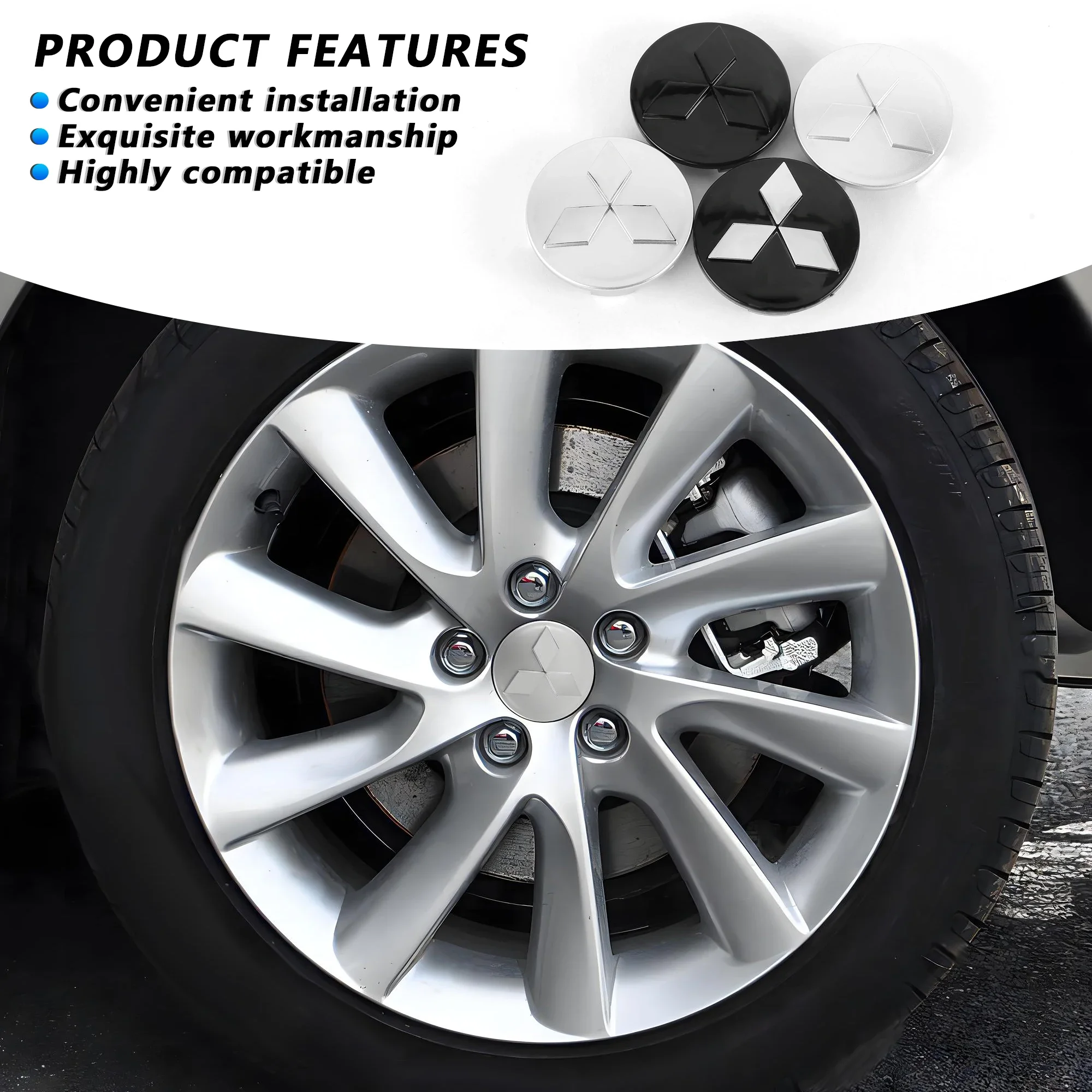 

4 шт., 56/60 мм, колпаки для центральной ступицы колес автомобиля, значок обода шины, чехол для Mitsubishi ASX Lancer Pajero Outlander Colt Galant L200 Ralliart