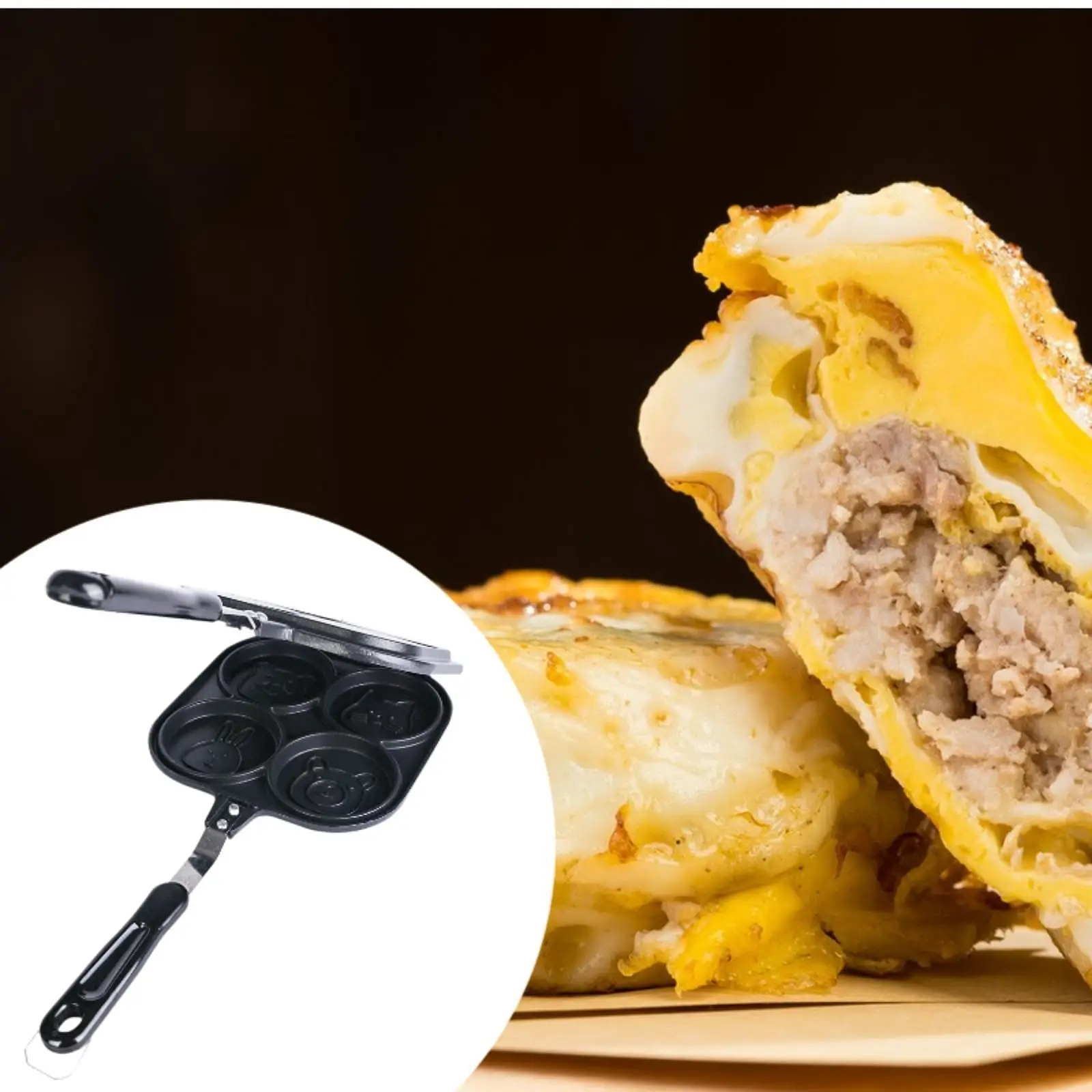 

Egg Pan Lightweight Double Sided Pancake Pan for Outdoor Breakfast Burger
