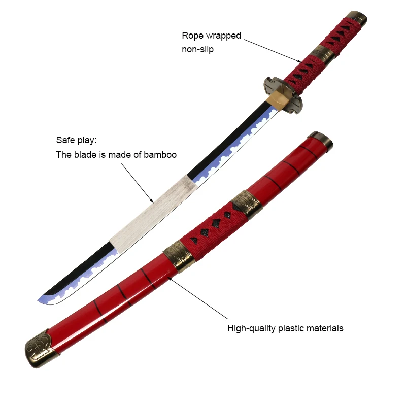 41 "Hand Made Roronoa Zoro Katana Anime Cosplay Zwaard Bamboe Hout Yubashiri Zwaard Kitetsu Wado Ichimonji Voor Collector