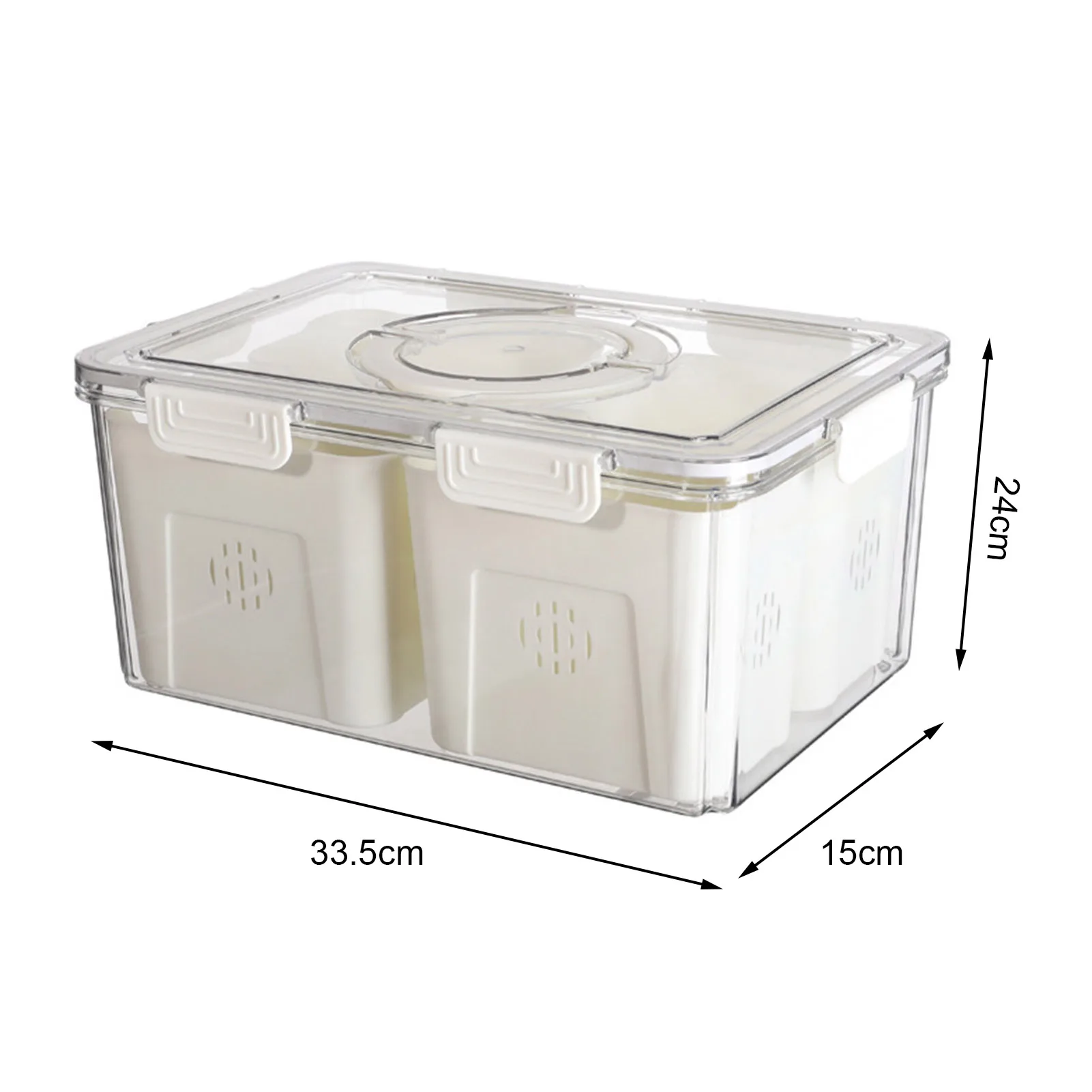 Grids Divided Serving Tray Storage Box Kitchen Portable Sub-format Seasoning Separator Box Fresh-keeping Snack Fruits Food Box