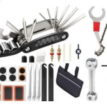 Kit de ferramentas para reparo de bicicletas, conjunto de reparo de punção multifuncional 15 em 1/16 em 1 para manutenção de bicicletas