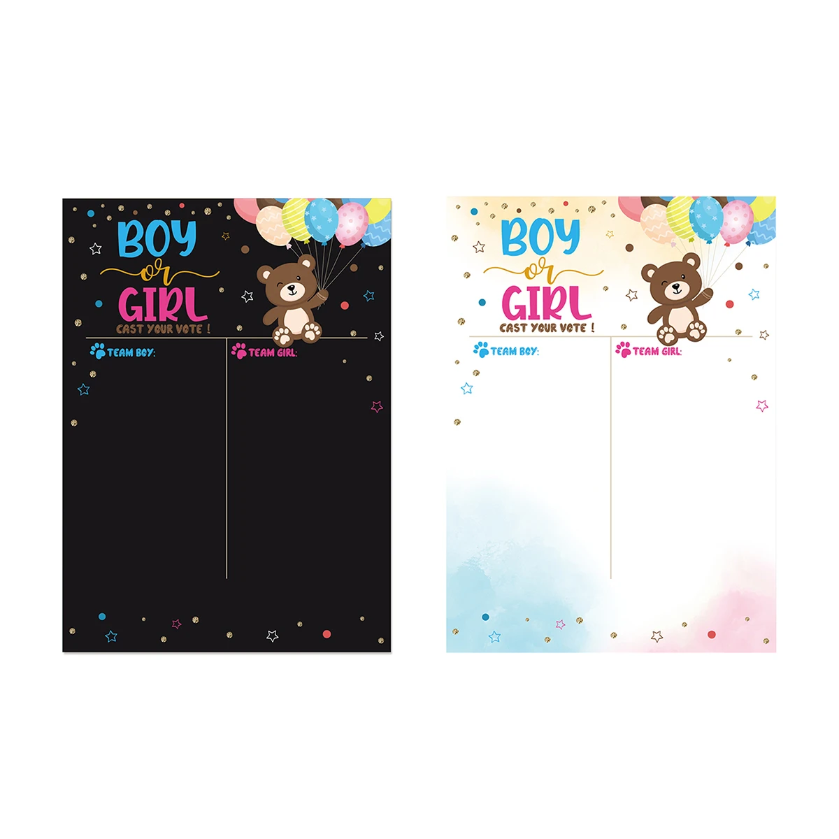 Boy or Girl Gender Reveal Voting Game Poster Board with Stickers Baby Gender Reveal Party Decoration Baby Shower Supplies