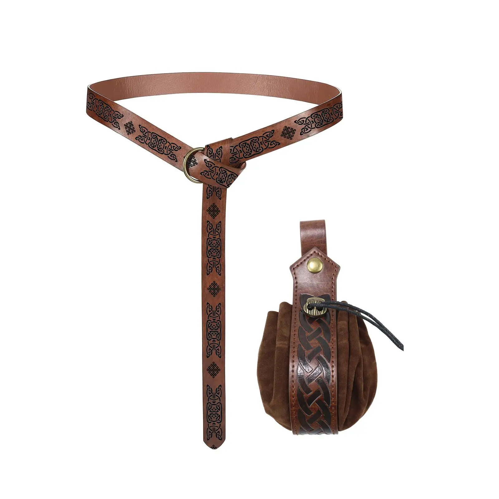 Cinturón de cuero PU de caballero Medieval para hombres, accesorios con bolsa de cinturón, accesorio de Cosplay de moda Universal para niños, Cosplay de Anime