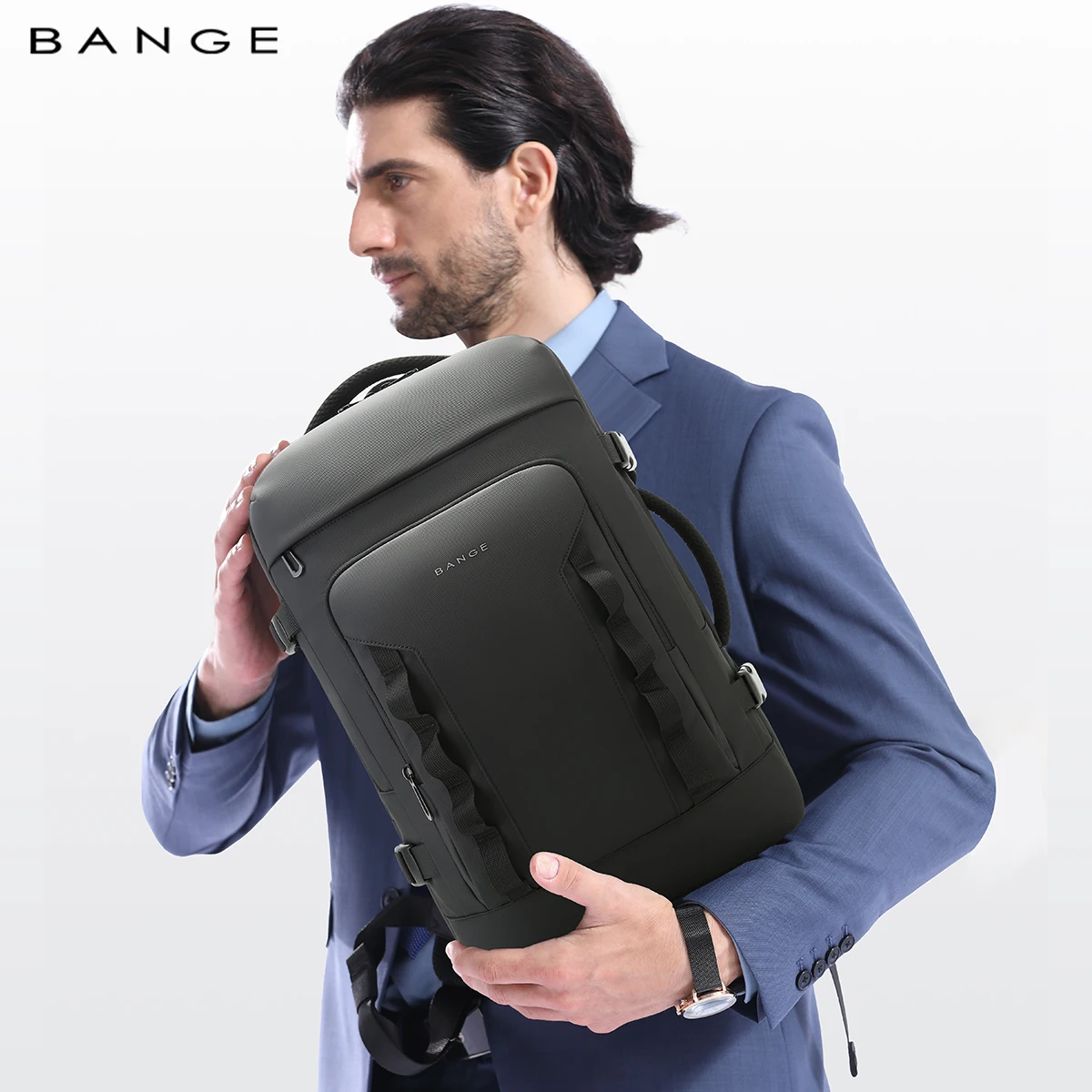بانج جديد المشي لمسافات طويلة في الهواء الطلق حقيبة السفر الرجال حقيبة الظهر 40L توسيع الأعمال حمل على حقيبة للذكور يناسب 17 بوصة محمول على ظهره