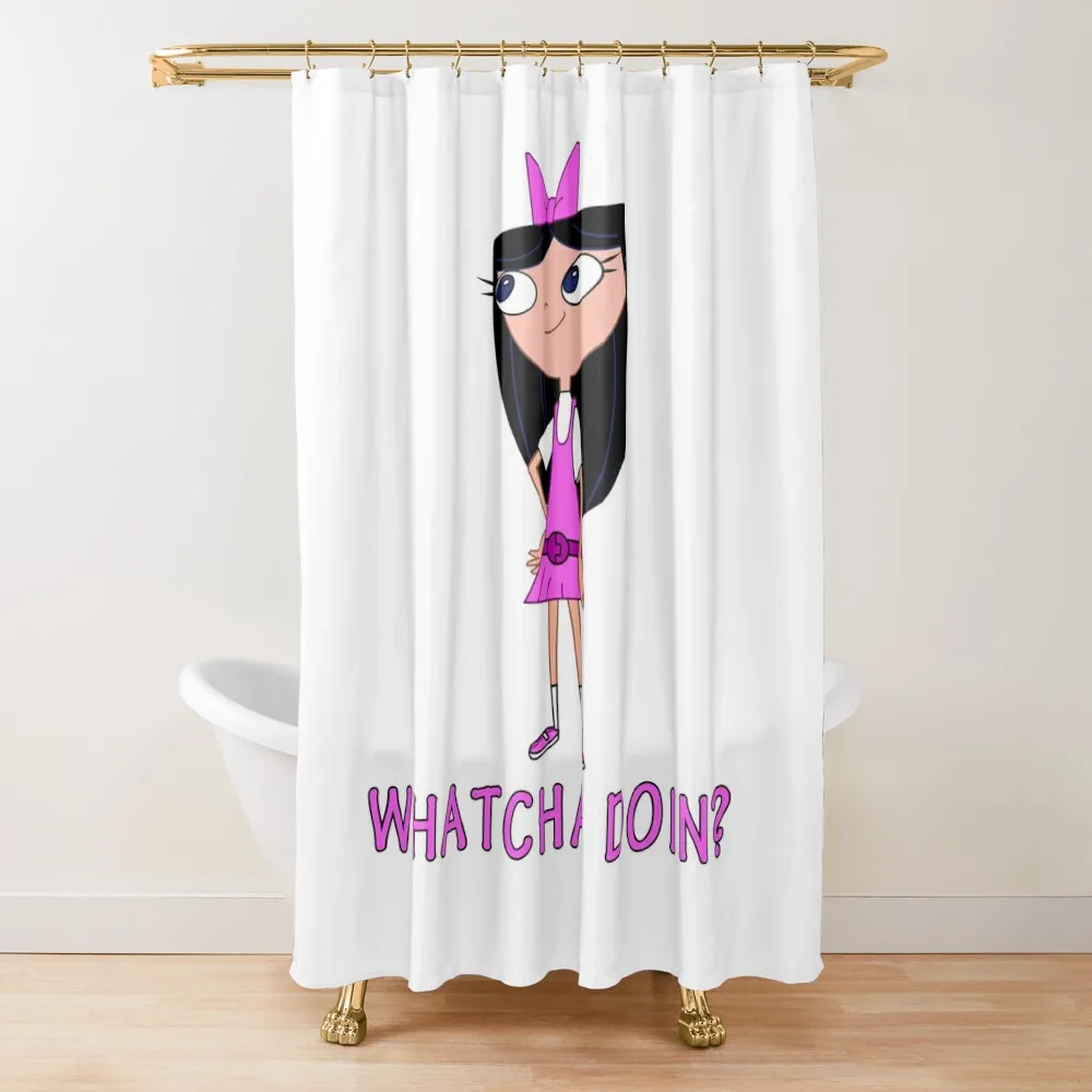 

Phineas Animation Design Ferb - Isabellas Whatcha Doin Shower Curtain Elegant Bathroom Anime Bathroom Curtain