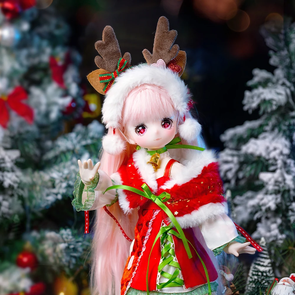 

ICY DBS 1/4 BJD Dolls Cute Christmas style set doll Flexible ball joint doll Including Clothes Shoes