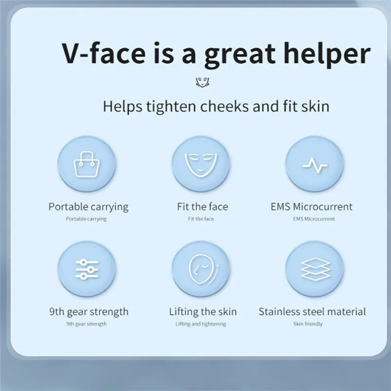 Ems Face Massager V-Face Double Chin Reducer Face Shape Facial Lifting Machine Chin Slimmer Skin Tightening Care Beauty Device