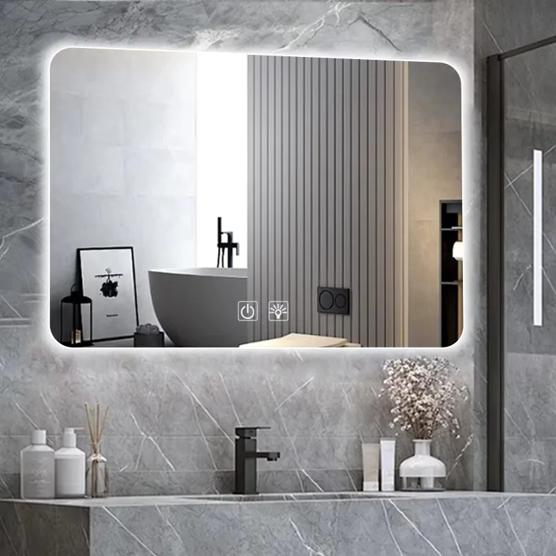 Modern Design Bathroom Mirror with Light Emitting Diode Mirror and Frame 4mm 5mm 6mm Thickness Silver Mirror Glass with