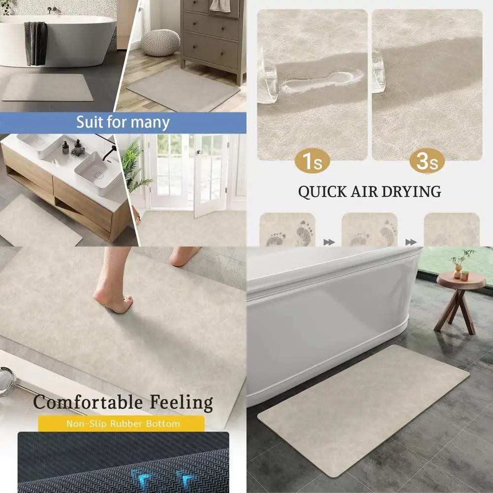 

Light Brown Non-Slip Rubber Bath Mat, Quick-Dry and Thin, 24x48 for Bathroom, Under Door, Bathtub, Sink, Shower Area