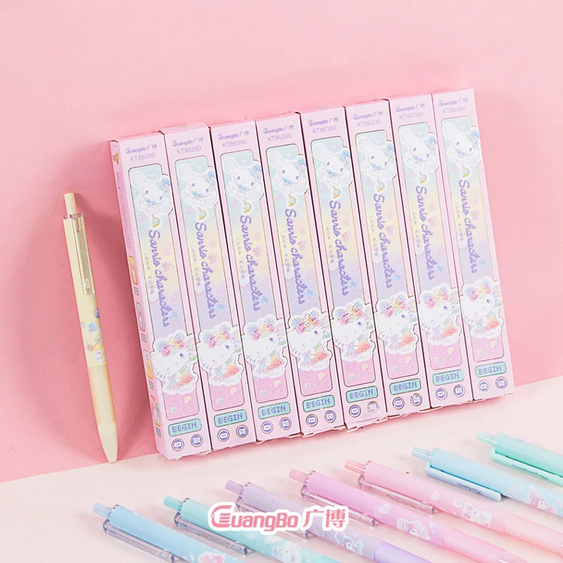 Cinnamoroll Sanrio Series Stationery Cute Cartoon Press Gel Pen Portable Pen With Bookmark 0.5mm Black Neutral Pen For Students