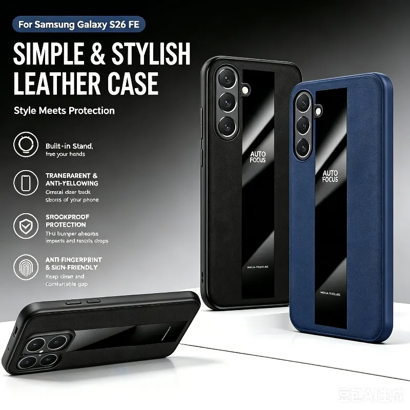 Business Skin Feel Sheepskin Leather Phone Case for Samsung Galaxy S26 S25 S24 FE S23 Ultra Plus Anti-drop Carbon Fiber PU Cover