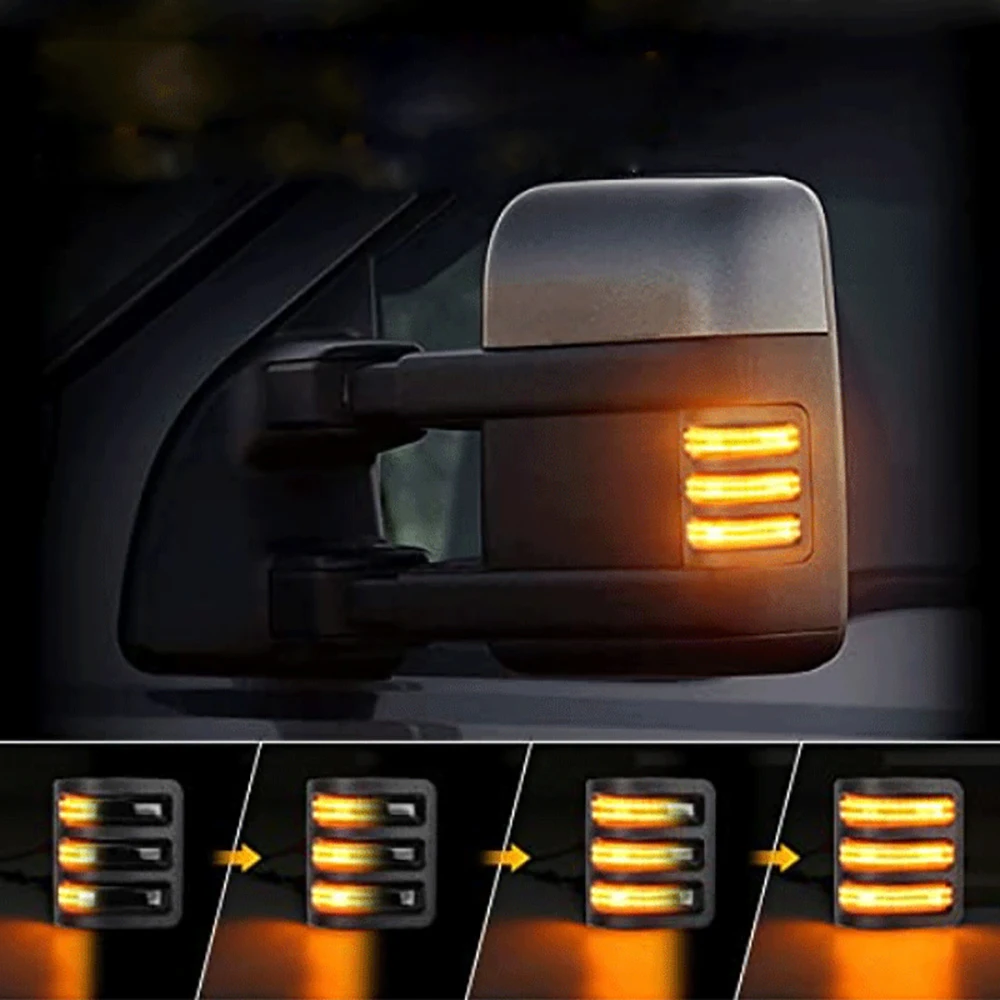 2* 12V Dynamic LED Car Side Mirror Marker Lights 7C3Z13776A for Ford F150 13-14 F-250 F-350 F-450 F-550 Super Duty Truck 2008-16