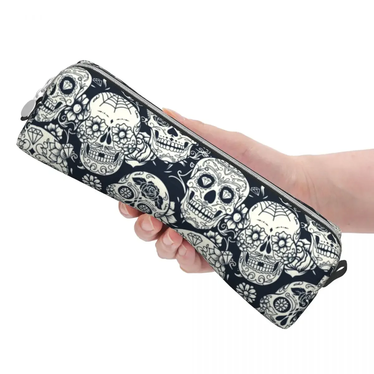 Creative Sugar Skull Floral Pencil Cases Day of the Dead Pencil Box Pen Holder for Student Bag Students School Gift Stationery