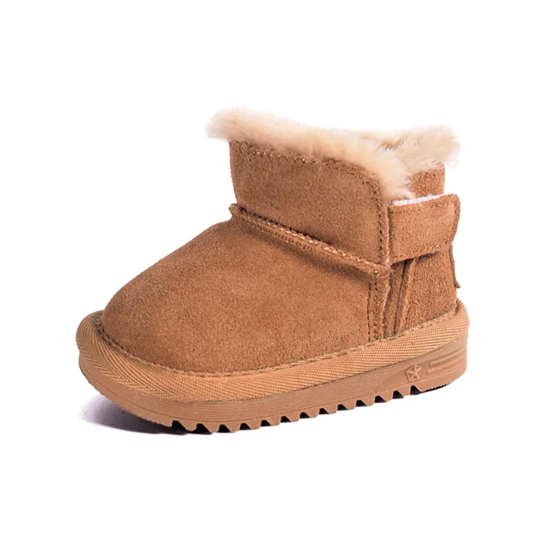 Inverno nuovo bambino stivali da neve in pelle spessa peluche caldo bambino scarpe per bambini moda bambine ragazzi stivali EU 15-25