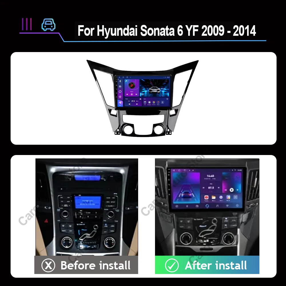 Android 15 For Hyundai Sonata 6 YF 2009 - 2014 Multimedia Car Monitor Lettore Auto radio TV Vehicle GPS Navigation Dash Cam HDR