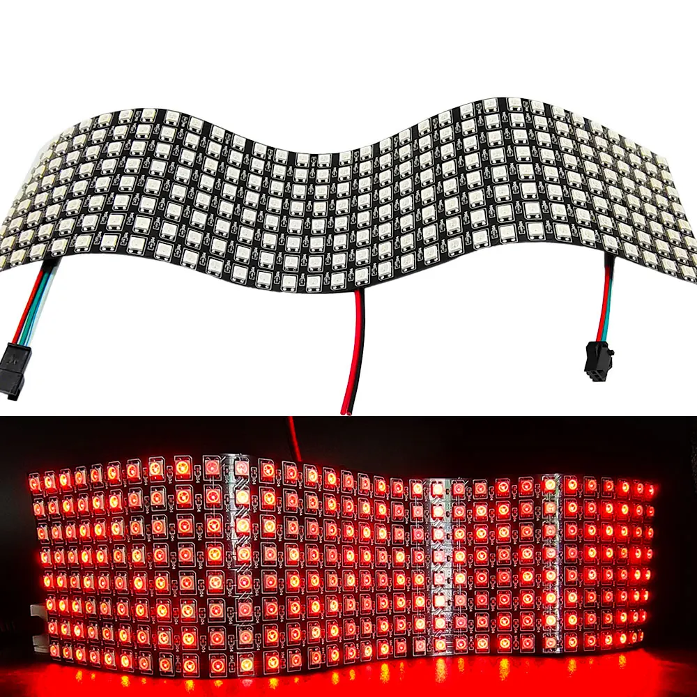 WS2812B 5050 RGB LED Digital Flexible Panel Individually Addressable WS2812 Light 8x8 16x16 8x32 Module Matrix Screen DC5V