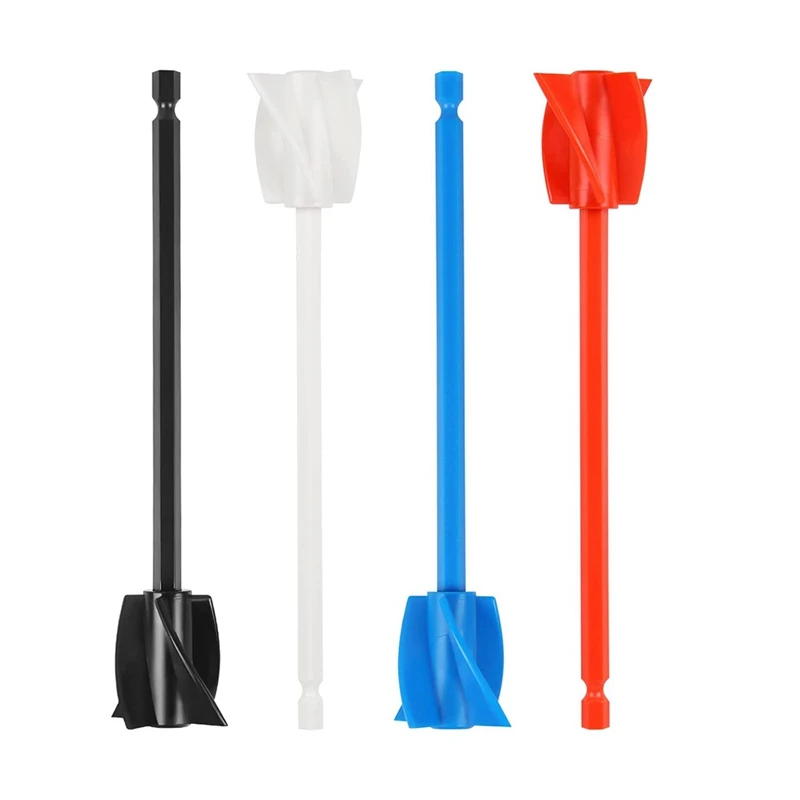 4Pack Resin Mixer Paddles,Epoxy Mixer Attachment For Drill, Reusable Paint Mixer,For Epoxy Resin,Ceramic Glaze,Silicone