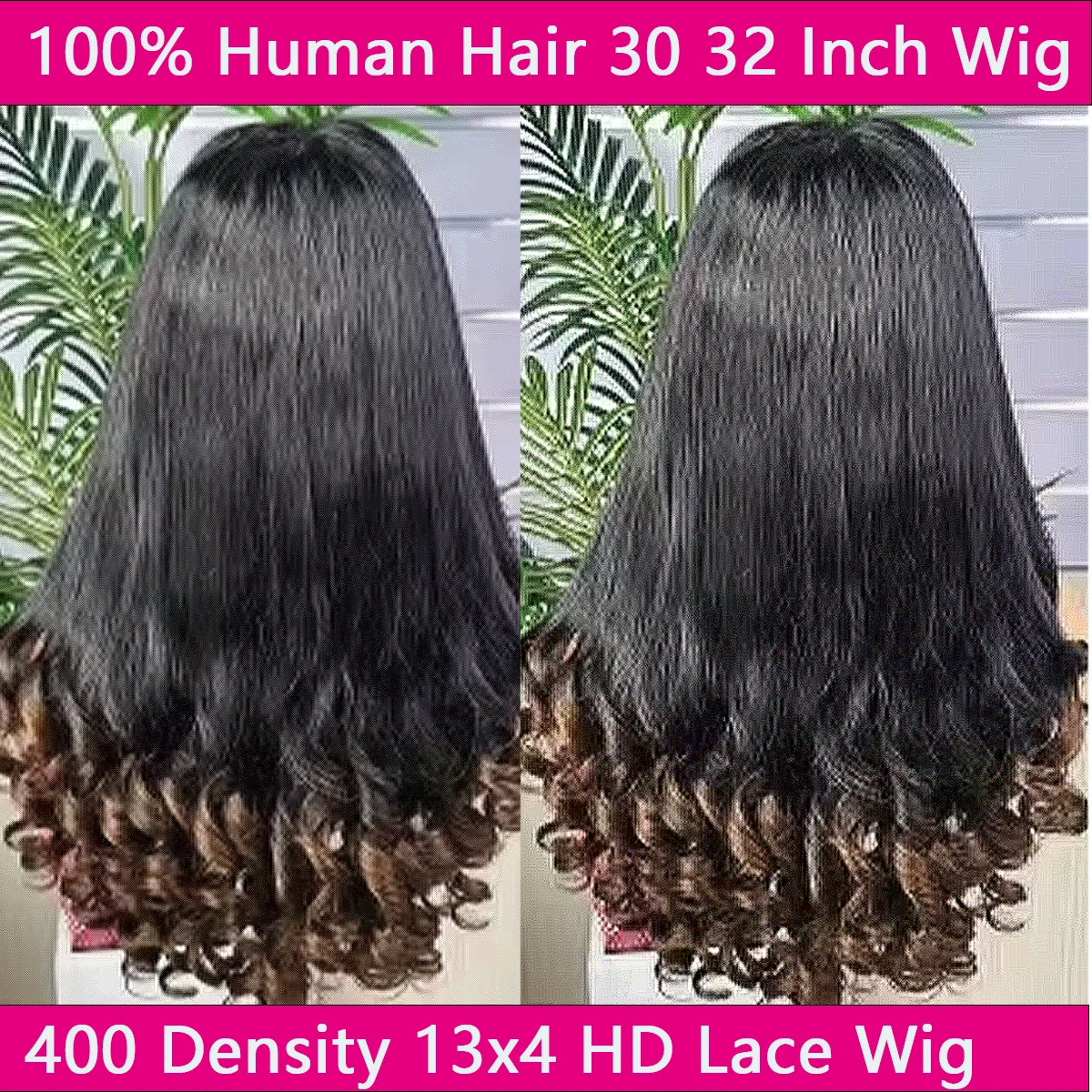 

Bouncy Curly 400 Density Super Double Drawn Human Hair Wig Brown Color 13x6 HD Lace 16-36 Inch Wig 4x4 Lace Transparent Lace Wig