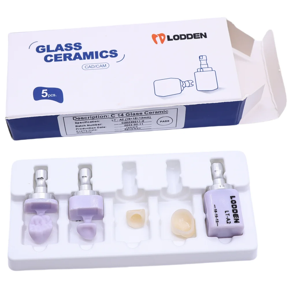 Disilicato de lítio dental 5 tamanhos (vidrocerâmica) c14 lt/ht para sistema de fresagem cad cam sirona cerec lodden