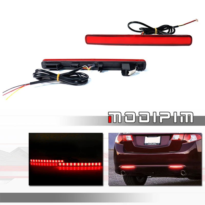 

Red LED Rear Bumper Reflector Tail/Brake Lights Rear Fog Lights & Sequential Turn Signal For 2009-2014 Acura TSX (Euro Accord)