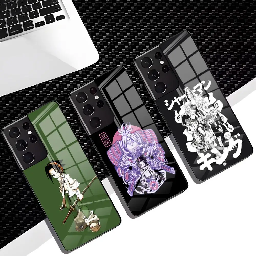 Cover In Vetro Anime Shaman King Per Samsung S26 S25 Edge S24 S23 S22 S21 S20 Ultra Plus Fe