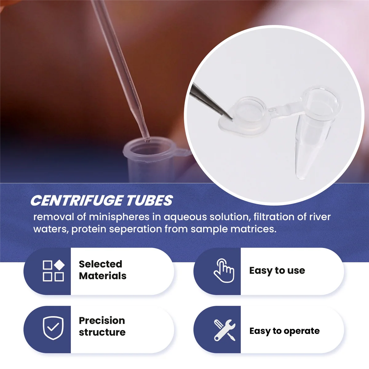 

【Сьогодні только!】1000 шт., центрифужные пробирки с круглым дном, 0,2 мл, с прикрепленными крышками, прозрачные белые