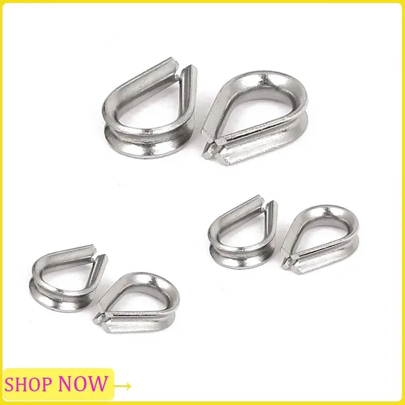 Especial Stainless Steel 2Mm Wire Rope Cable Thimbles Silver Tone 60 Pcs