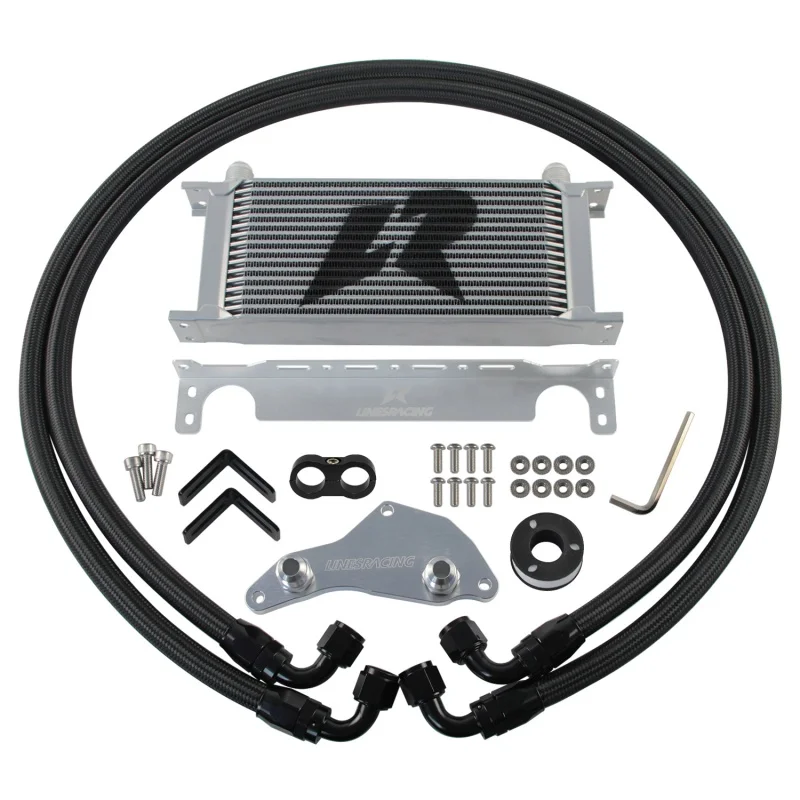 

AN10 16 Row Oil Cooler Kit Black/Silver Thermostat Adapter For BMW N54/N55 335i(s) 335xi 535(x)i 740(L)i X6 Z4 Aluminum