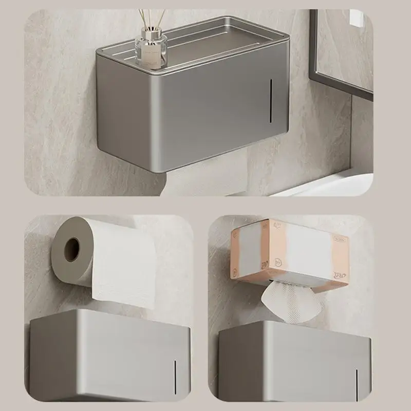 Feuchtigkeitsbeständiger, korrosionsbeständiger, wandmontierter Toilettenpapierhalter, keine Bohrinstallation erforderlich, Badezimmer-Papierspender – Detail 11