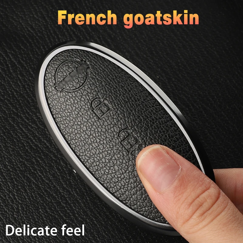 Nissan Key fob cover,Leather,Keychain Entry Smart Key Case Cover For Nissan Rouge/Maxima/Altima/Sentra/Murano L518 Metal