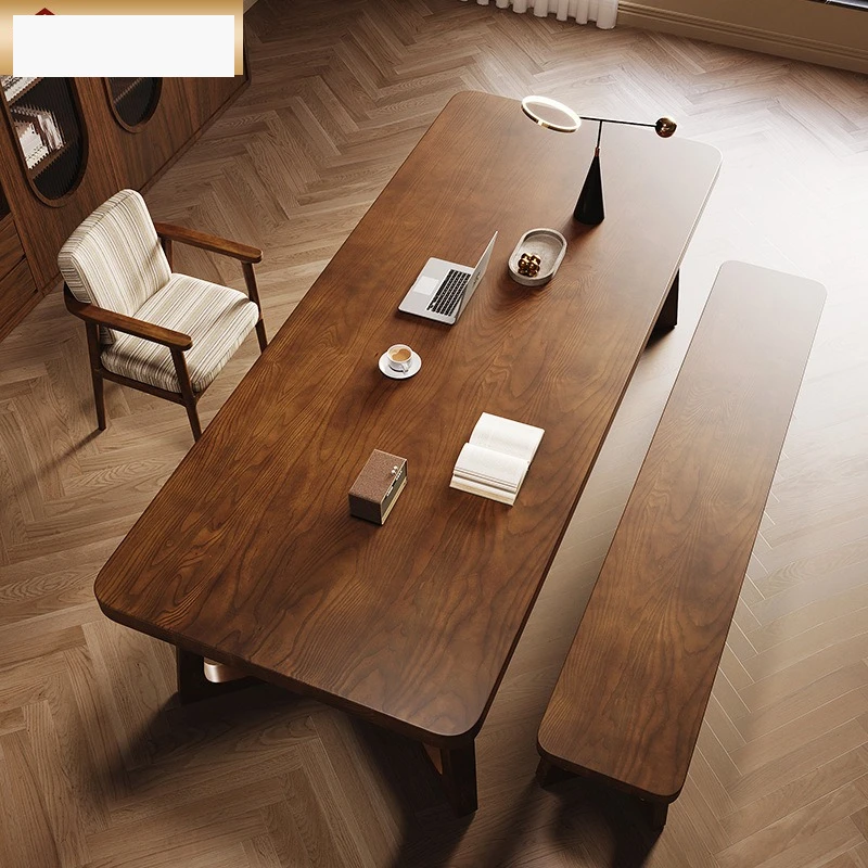 Factory Direct 2026 Nordic all-solid wood dining table and chair combination household dining table small apartment desk ash woo